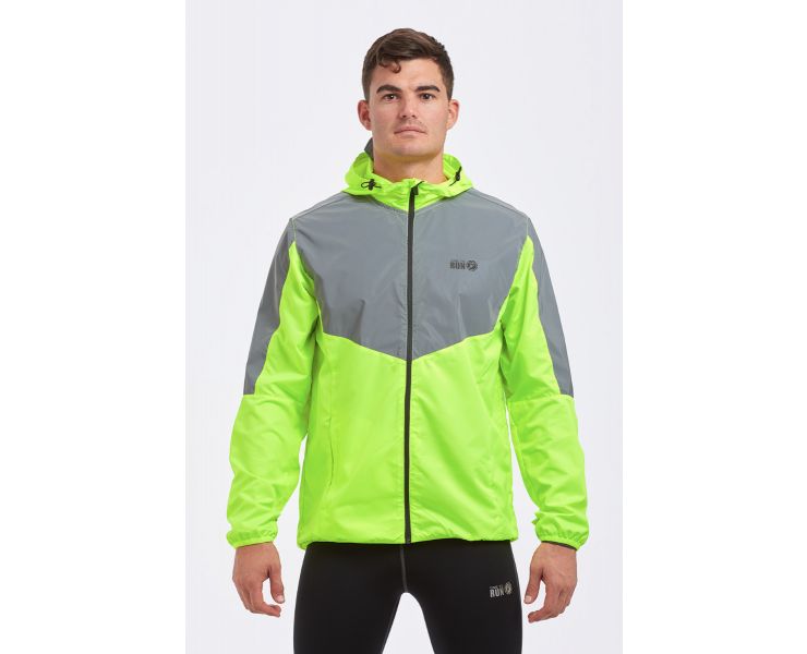 Men's Hooded Running Jacket - Windproof Reflective High Vis & Lightweight -  Free Returns 5* Reviews