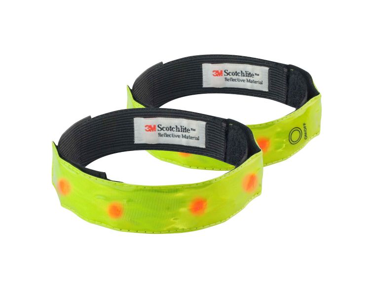 2 Pack Reflective Gear Flashing LED Sports Wristbands Safety Lights Arm Bands for Cycling Jogging Ezer Light Up LED Armbands for Running Walking 