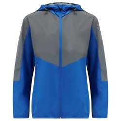 Womens Reflective Windproof Hooded Running Jacket New Blue