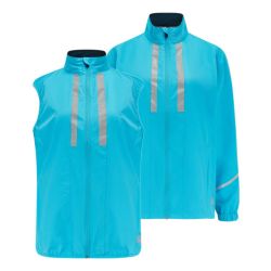 Women's Windproof Pace Running Jacket & Gilet Set Atoll Blue