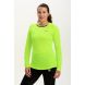 Women's Spirit Long Sleeved Training Running T Shirt-Lime-Charcoal