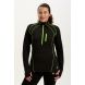 Women's Running Top - Long Sleeved Zip Neck With Chest Pocket - Ebony