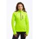 Women's Running Top - Long Sleeved Zip Neck With Chest Pocket - Lime Green