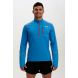 Running Top For Men - Long Sleeved Zip Neck Shirt With Chest Pocket - Thermal Fabric - Airforce