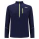 Running Top For Men - Long Sleeved Zip Neck Shirt With Chest Pocket - Thermal Fabric - Peacoat