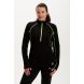 Ladies Running Top With Zip Neck - Lightweight Quick Dry Thermal - Ebony