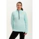 Ladies Running Top With Zip Neck - Lightweight Quick Dry Thermal - Mint