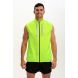 Men's Pace Running Gilet - Lightweight Windproof Reflective Trim & Two Pockets - Lime